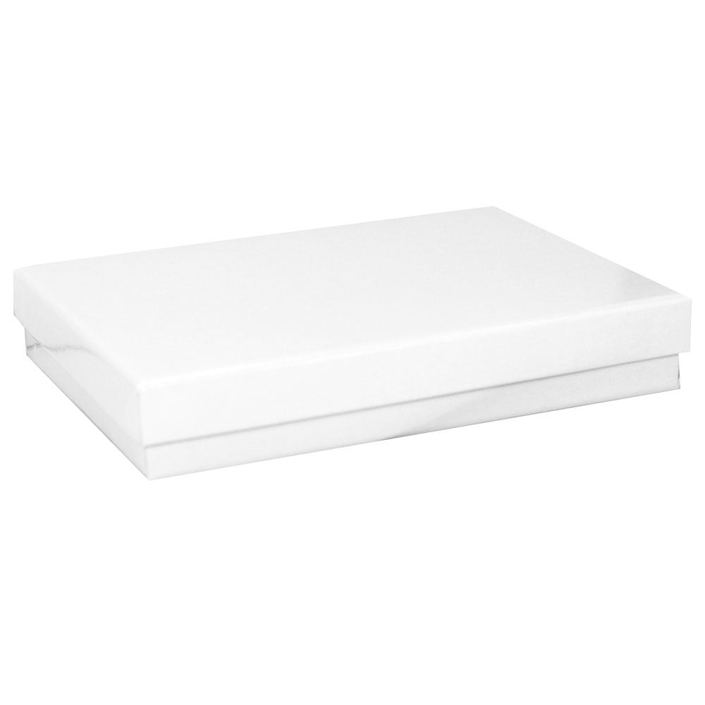 Glossy White Cotton Filled Jewelry Gift Boxes #53