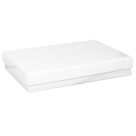 Glossy White Cotton Filled Jewelry Gift Boxes #53