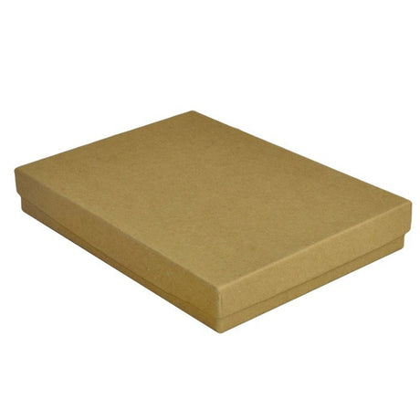 Brown Kraft Paper Cotton Filled Jewelry Necklace Gift Boxes #75
