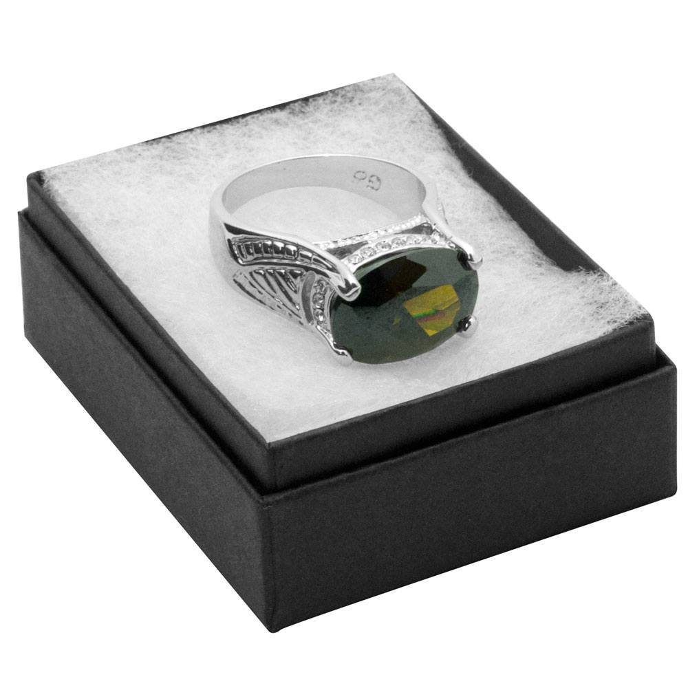 Matte Black Paper Cotton Filled Jewelry Gift Boxes #21