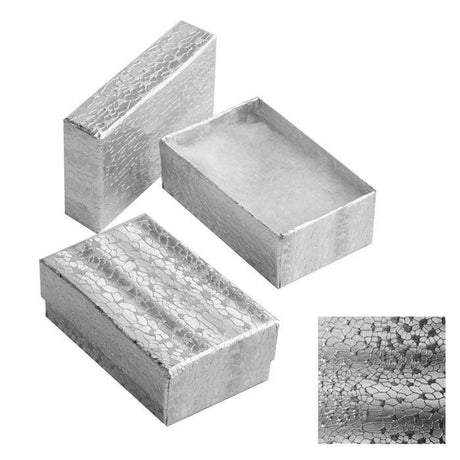 Silver Foil Cotton Filled Jewelry Gift Boxes #21