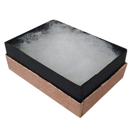 Textured Rose Gold Cotton Filled Jewelry Gift Boxes #32