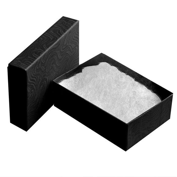 Premium Swirl Black Cotton Filled Jewelry Gift Boxes #32