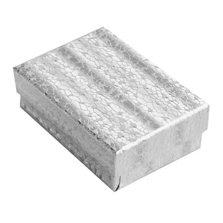 Silver Foil Cotton Filled Jewelry Gift Boxes #32