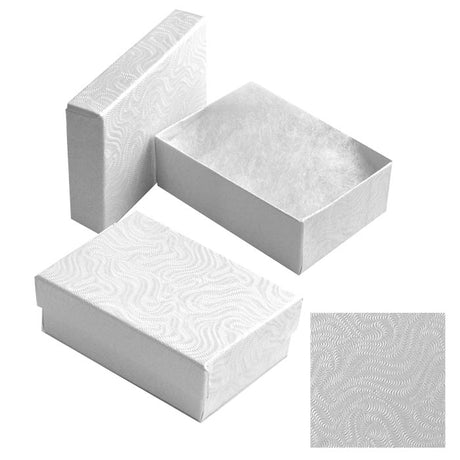 Swirl White Paper Cotton Filled Jewelry Gift Packaging Boxes #32