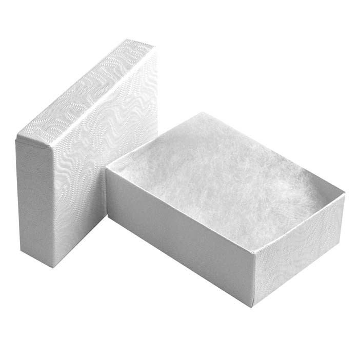 Swirl White Paper Cotton Filled Jewelry Gift Packaging Boxes #32