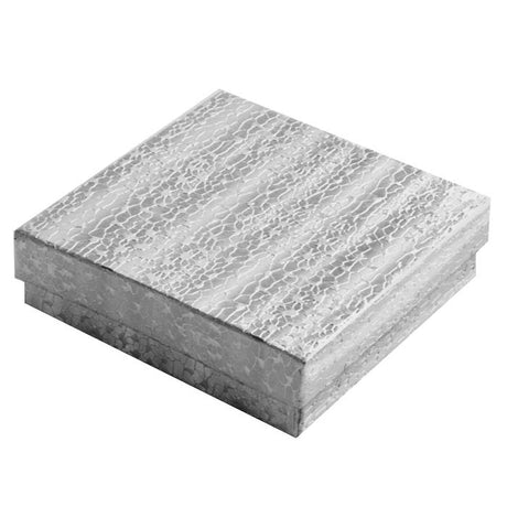 Silver Foil Cotton Filled Jewelry Gift Boxes #33