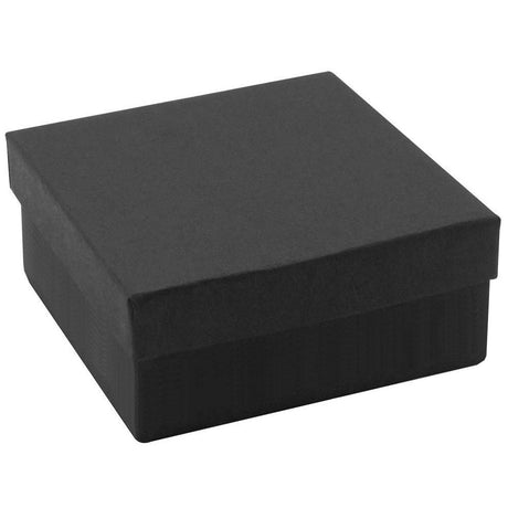 Matte Black Paper Cotton Filled Jewelry Gift Boxes #34