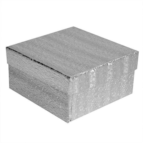 Silver Foil Cotton Filled Jewelry Gift Boxes #34