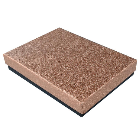 Textured Rose Gold Cotton Filled Jewelry Gift Boxes #75