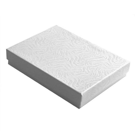 Swirl White Paper Cotton Filled Jewelry Gift Packaging Boxes #75