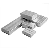 Silver Foil Assorted Sizes Cotton Filled Jewelry Gift Boxes #99