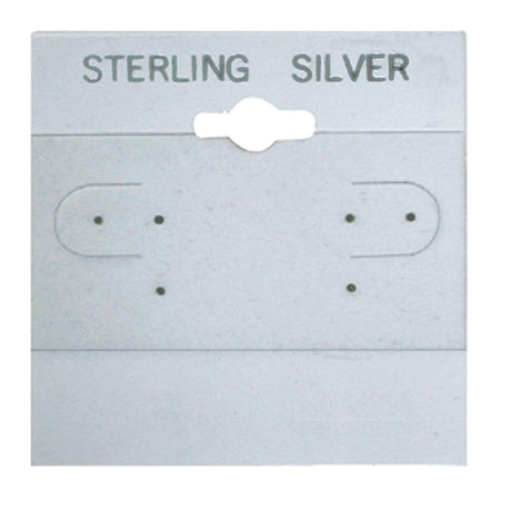 White "STERLING SILVER" Earring Cards 2" x 2"