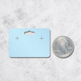 Shimmer Blue Earring Card with Keyhole 1-3/4" x 2-1/2"