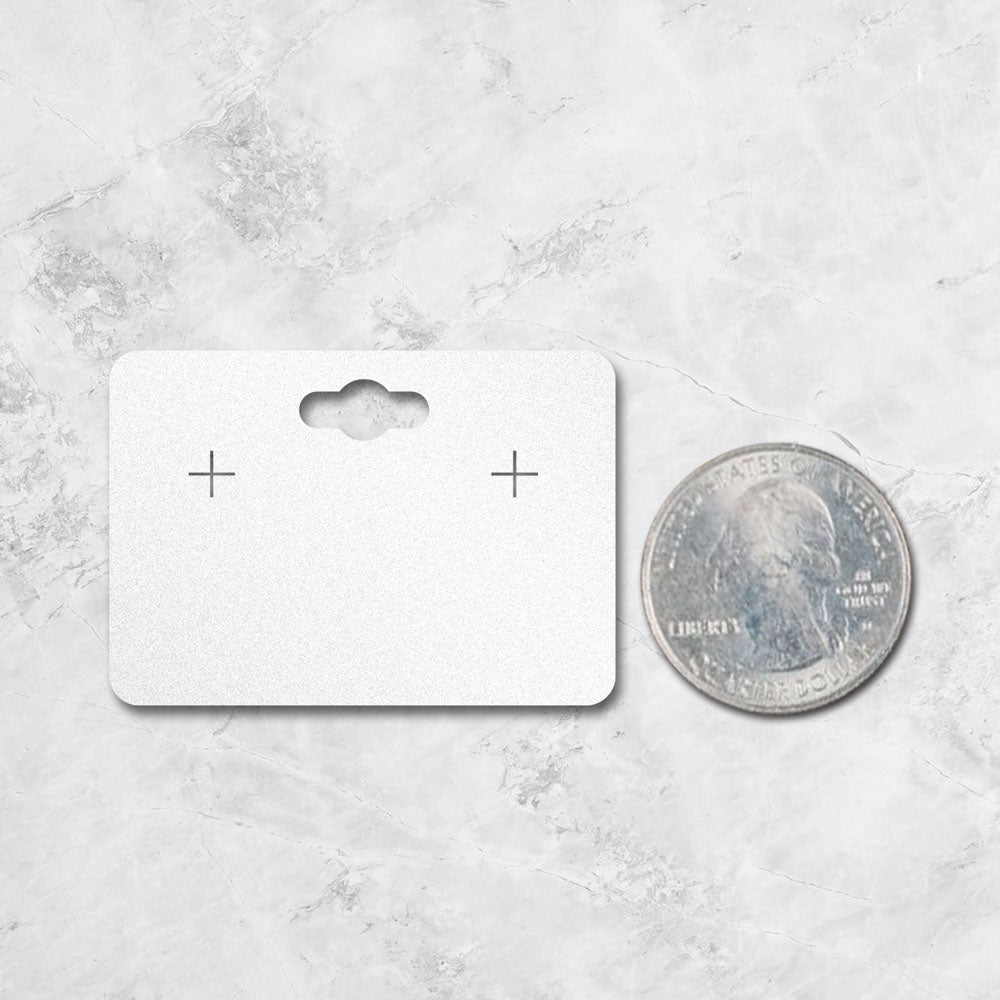 Shimmer White Earring Card With Keyhole 1-3/4" x 2-1/2"