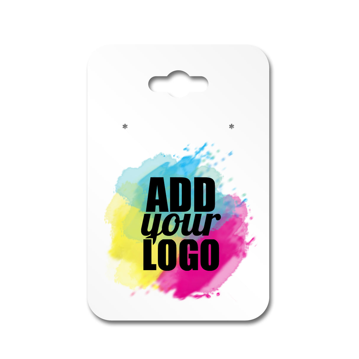 White Glossy Jewelry Card 2" x 3" Rounded Corner