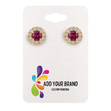 Hanging Linen White Earring Cards 2" x 3" | Rounded Corners