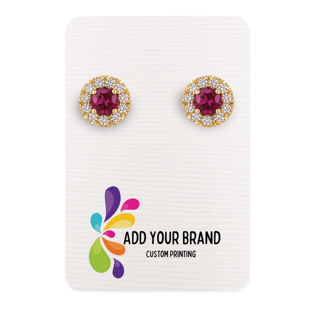 Linen White Earring Cards 2" x 3" | Rounded Corners