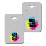 Hanging Matte Grey Jewelry Card 2" x 3" Rounded Corner