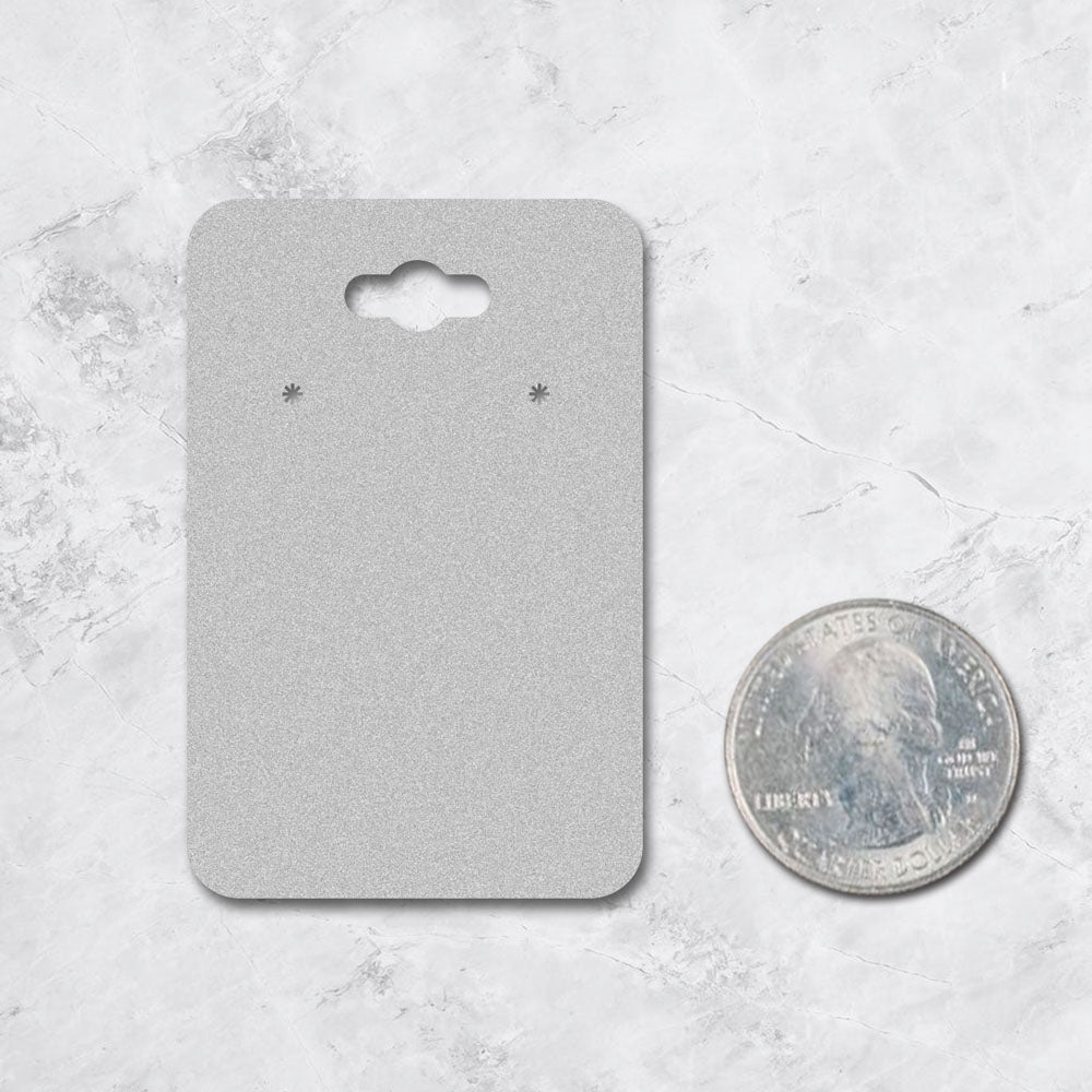 Hanging Matte Grey Jewelry Card 2" x 3" Rounded Corner