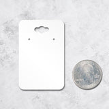 Hanging White Glossy Jewelry Card 2" x 3" Rounded Corner