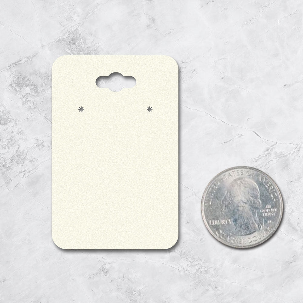 Hanging Ivory Jewelry Card 2" x 3" Rounded Corner