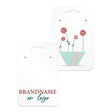 Hanging White Glossy Jewelry Card 2" x 3" Rounded Corner