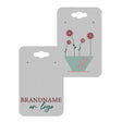 Hanging Matte Grey Jewelry Card 2" x 3" Rounded Corner