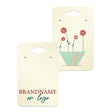 Hanging Shimmer White Gold Jewelry Card 2" x 3" Rounded Corner