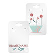 Shimmer White Earring Card With Keyhole  2" x 3" Rounded Corner