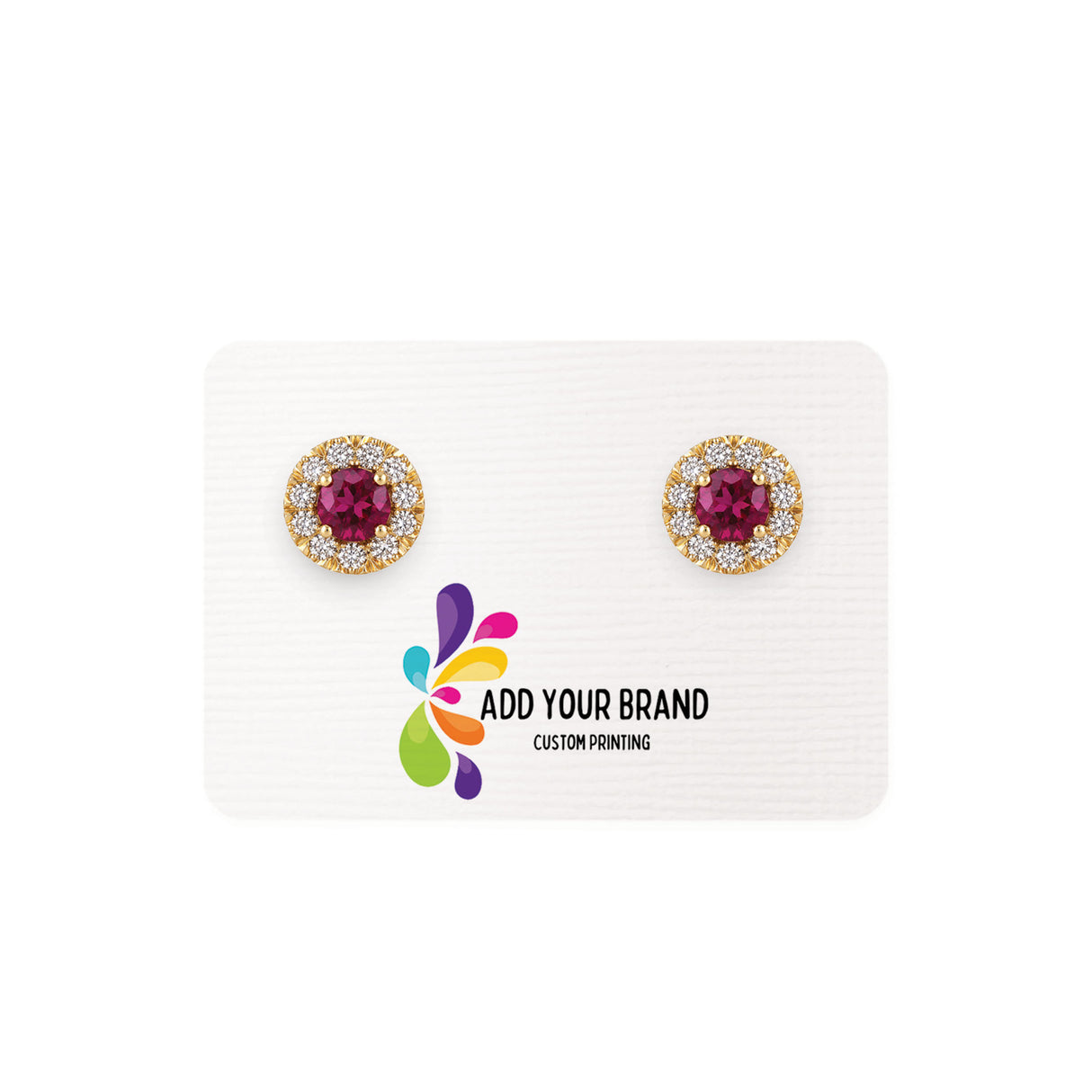 Rectangular Linen Earring Cards 1-3/4" x 2-1/2" | Woven White | Round Corners