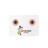 Rectangular Linen Earring Cards 1-3/4" x 2-1/2" | Woven White | Round Corners