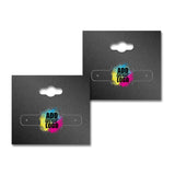 Shimmer Black Hoop Earring Black Card with keyhole 2-1/8" x 1-7/8"