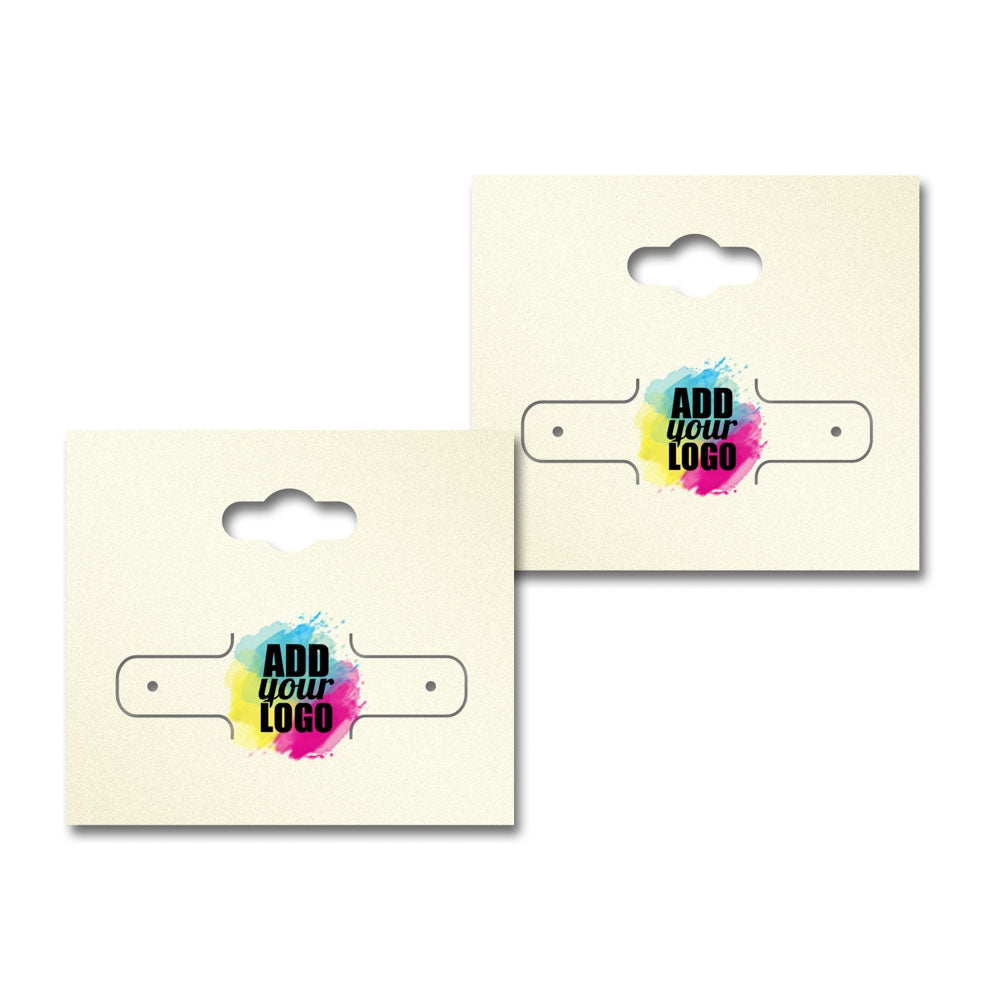 Shimmer White Gold  Earring Card With Keyhole 2-1/8" x 1-7/8"