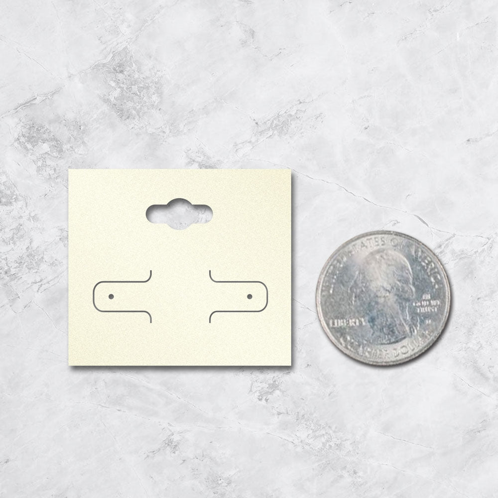Shimmer White Gold  Earring Card With Keyhole 2-1/8" x 1-7/8"