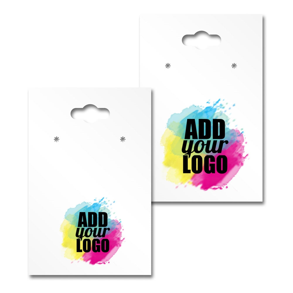 Hanging Glossy White Earring Card 2" x 3"