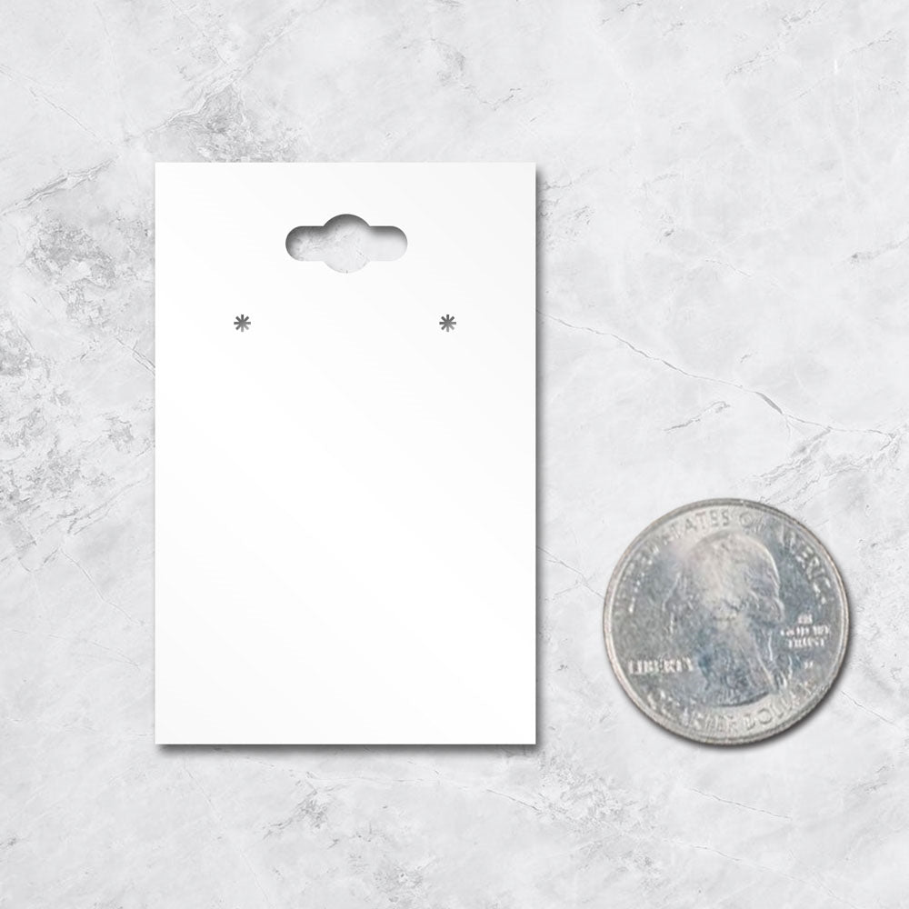 Hanging Glossy White Earring Card 2" x 3"