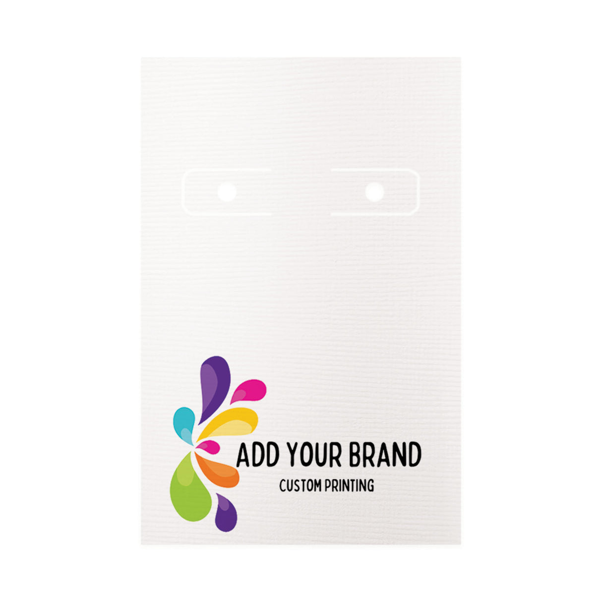 Linen White Hoop Earring Cards 2x3 | Square Corners