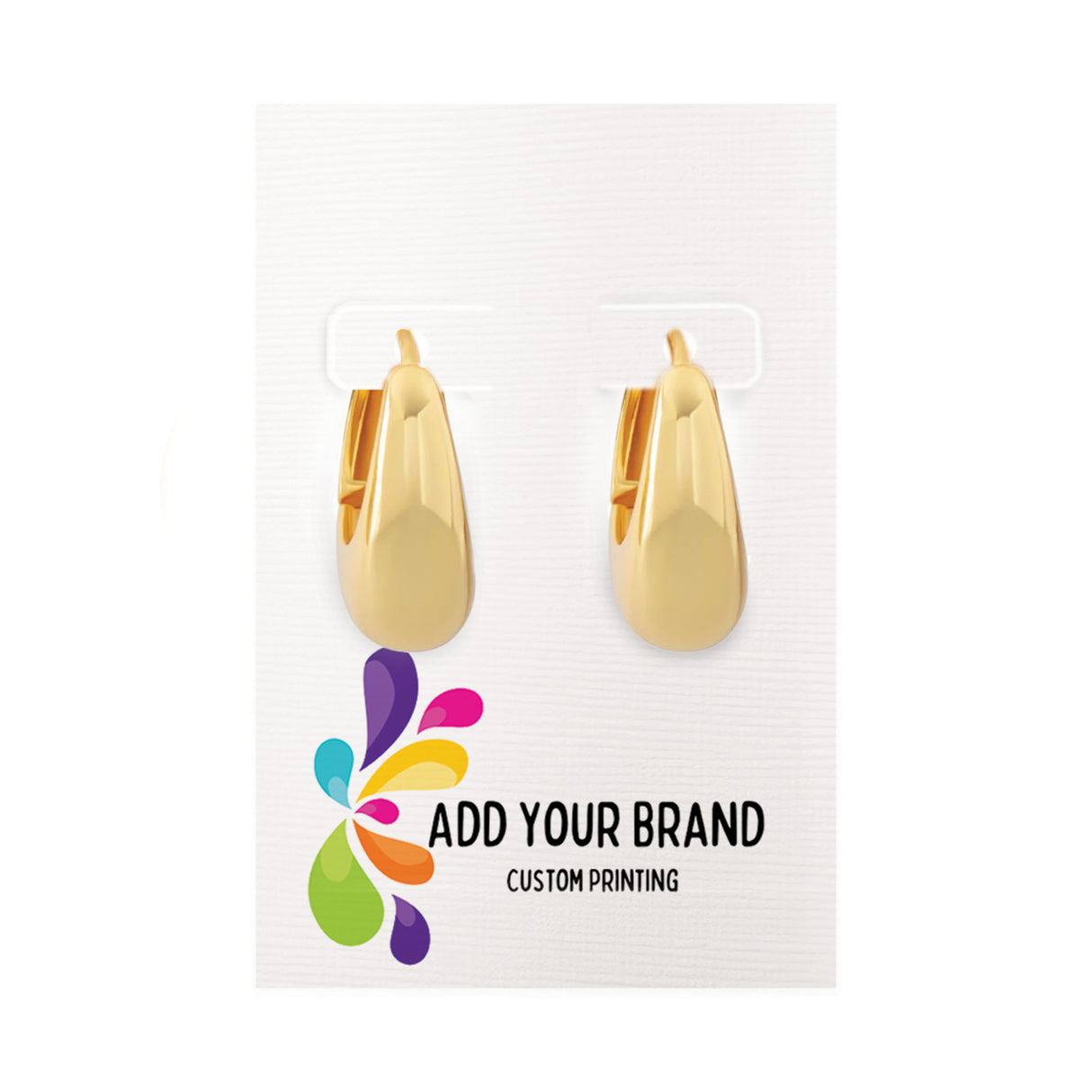 Linen White Hoop Earring Cards 2x3 | Square Corners