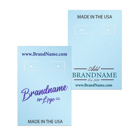 Shimmer Blue Hoop Earring Card 2" x 3"