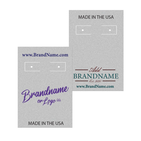 Matte Grey Hoop Earring Card 2" x 3"