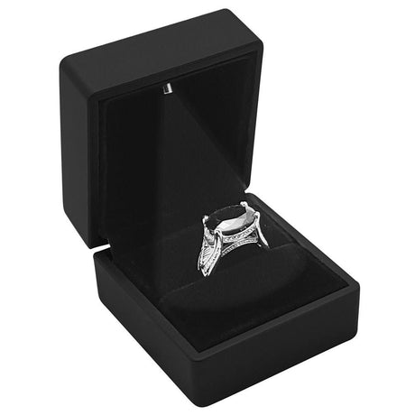 Black Soft Touch Lighted Ring Box
