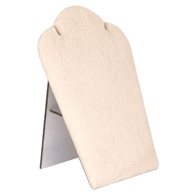 Small Beige Faux Suede Jewelry Necklace Display Easel