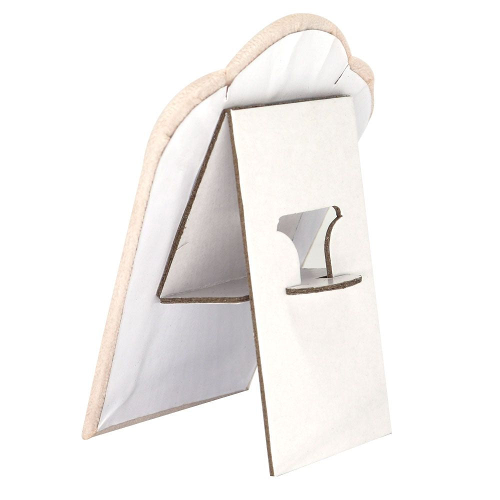 Small Beige Faux Suede Jewelry Necklace Display Easel