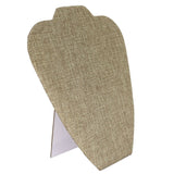 Brown Burlap Jewelry Necklace / Chain Display Easel, 8-5/8" Tall