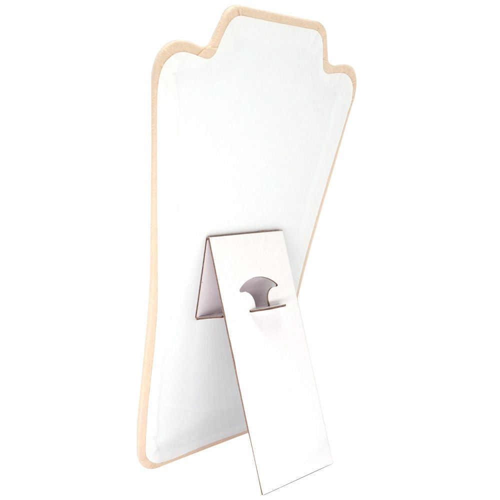 Beige Faux Suede Jewelry Necklace Display Easel, 12-1/2" Tall
