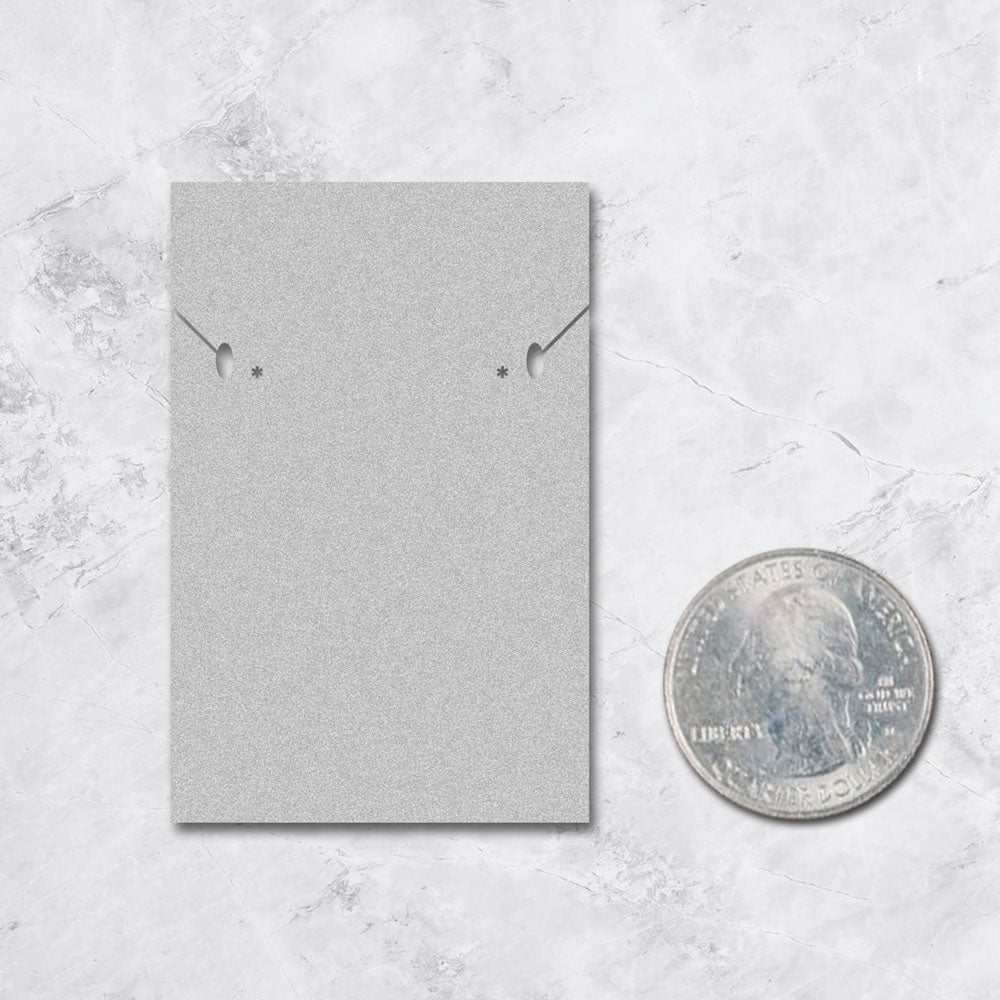 Matte Grey Custom Necklace and Earring Card 2" x 3"