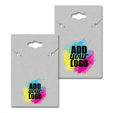 Hanging Matte Grey Custom Necklace and Earring Card 2" x 3"