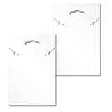 Hanging Matte White Custom Necklace and Earring Card 2" x 3"
