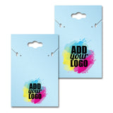 Shimmer Blue with a Keyhole Custom Necklace and Earring Card 2" x 3"